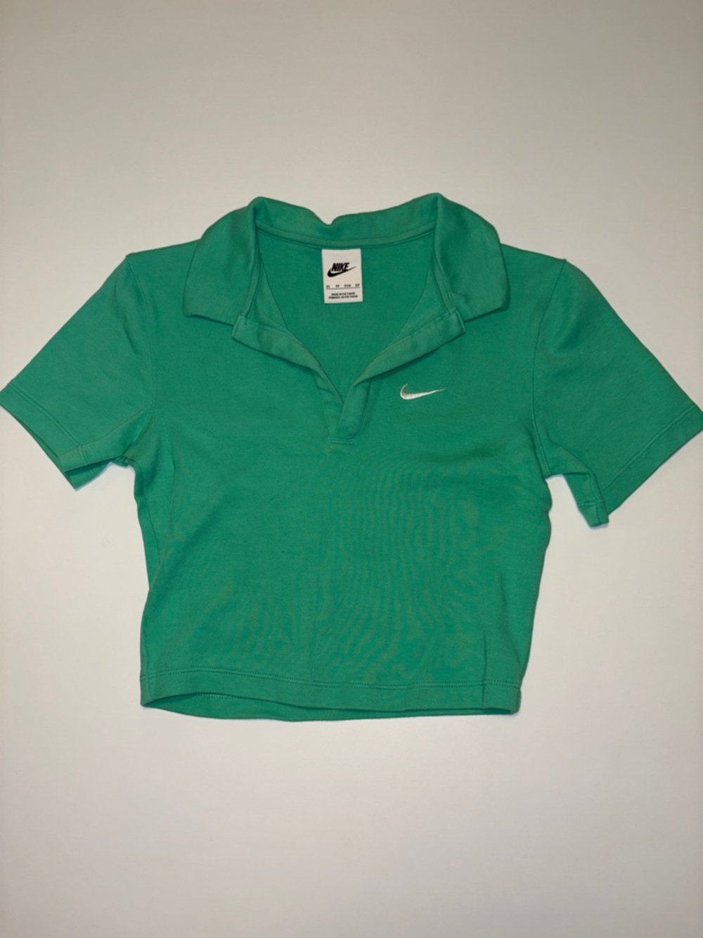 Nike Teal Short Sleeve Polo Crop Top